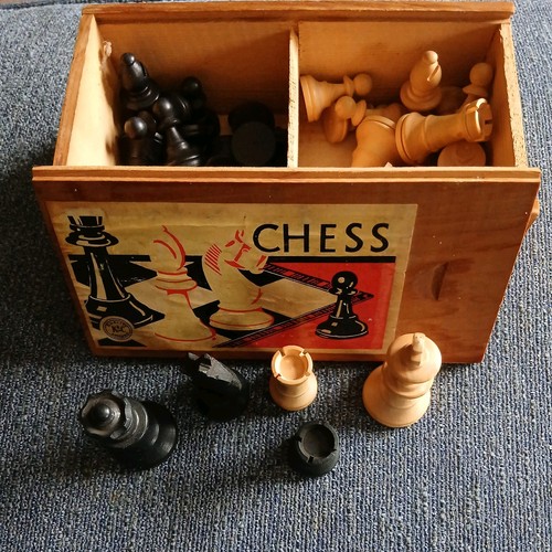 Vintage wooden staunton chess - vintage,