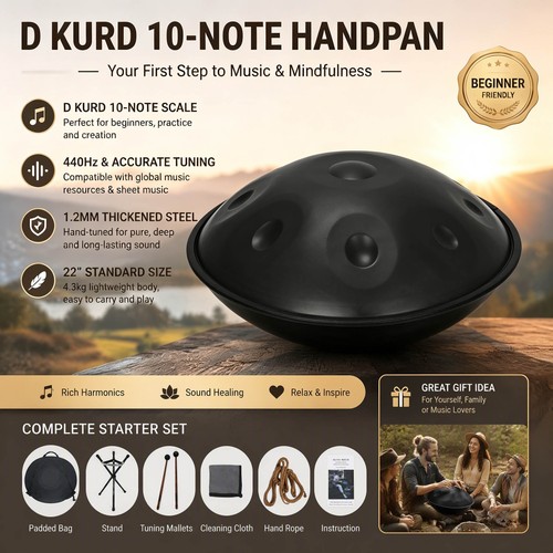 Handpan drum black 10tones - drum,