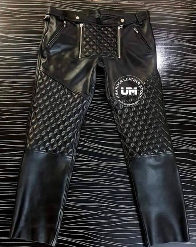 Men black quilted - men’s, leather