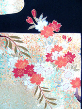 [AYANE] WEEPING CHERRY BLOSSOMS - Japanese Silk  KIMONO Fabric