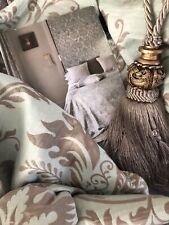 Beautiful Wide Duck Egg Damask Curtains 79”d x 60” w per Panel