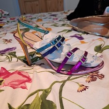 Kurt Geiger London Pierra Multicoloured Leather Strappy Stiletto Heels,Size UK6