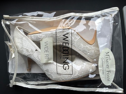Wedding shoes ivory satin - , lace