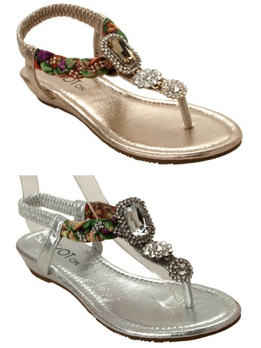 Womens diamante toe post - diamante,
