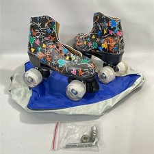 KYIS Fashion Graffiti High Top Roller Skates Flash Wheels 35 (US5)