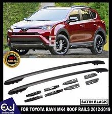 FOR TOYOTA RAV4 MK4 2012-2019 ROOF RAILS RACK BARS ALUMINIUM BLACK EUROPEN STYLE