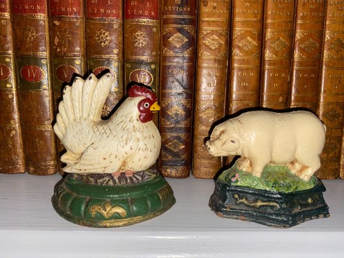 Pair vintage rustic cast - vintage,