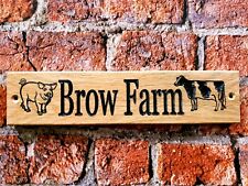 Personalised Oak House Sign, Carved, Custom Engraved Outdoor Wooden With Picture