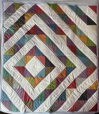 Handmade Patchwork Quilt Diamond Multi-Coloured / Lap Quilt / Throw / Cozy