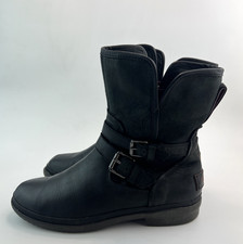 UGG Simmons Womens Black Waterproof Leather Boots Zip Up UK 6.5