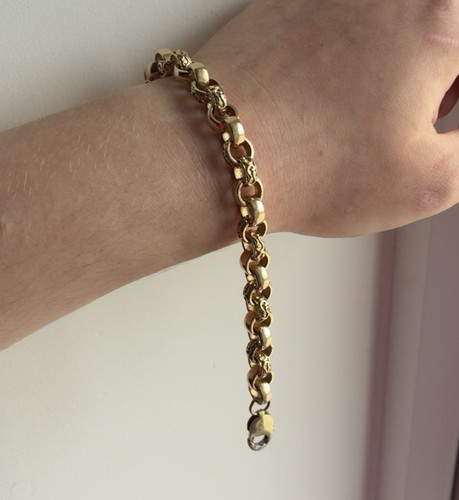 9ct gold belcher chain - gold,