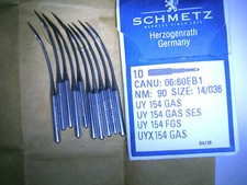 10 WILCOX & GIBBS/UNION SPECIAL CURVED OVERLOCK MACHINE NEEDLES UY154 GAS 151x21
