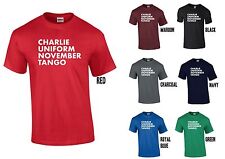 CHARLIE UNIFORM NOVEMBER TANGO Rude T-SHIRT - OFFENSIVE C**T FUNNY JOKE HUMOUR