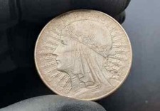 Coin 10 zl (Polish zloty) 1932 Queen Jadwiga Silver 750 Poland 10zl Mint Mark