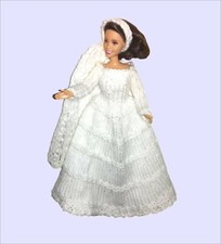 KNITTING PATTERN 204: BARBIE PRINCESS, 11-12" DOLL: BRIDE, DRESS AND VEIL