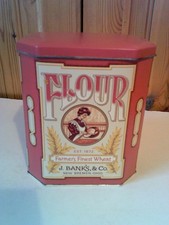 Collectors Daher J Banks & Co Flour Tin Farmers Finest Wheat Empty Tin Canister