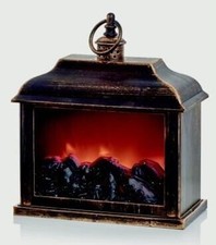 Rustic LED Fireplace Lantern