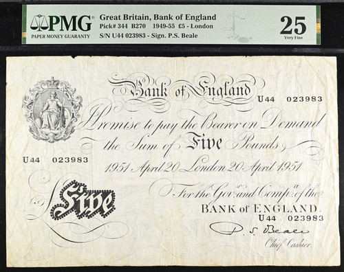 White five pound note - white,