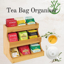Bamboo 3 Tier Tea Bag Storage