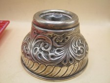 Birmingham 1905 Sterling Silver Ornate Edwardian Pen Stand / Inkwell Paperweight