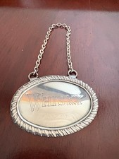 Vintage Whisky Decanter Label Silver Coloured Bottle Ticket Rope Border Barware