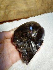 340 Smokey Quartz Skull crystal Minerals Carving High Quality Gem Rainbow 