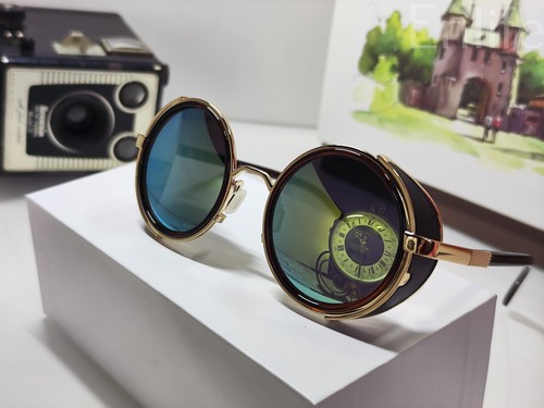 Steampunk sunglasses 50s round - 50s,