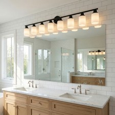 52 in Black Vanity Light with
