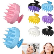 Hair Scalp Massager Brush Silicone Shampoo Massage Scrubber Shower Cleaning Tool