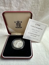 1996  Royal Mint Silver Proof £2 Coin Celebration of Football Mint Boxed + COA