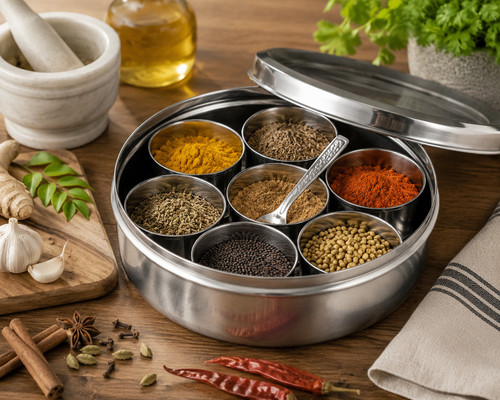 Stainless steel spice box - stainless,
