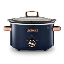 Tower T16042MNB Cavaletto 3.5 Litre Slow Cooker Midnight Blue and Rose Gold