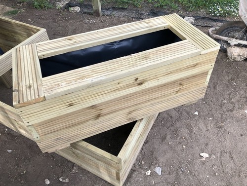 Wooden decking planter - decking,
