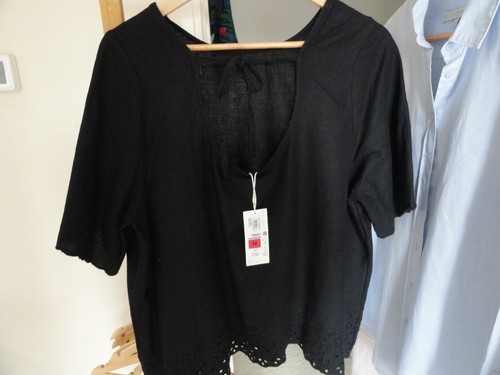 Black linen blend tunic - m&s,