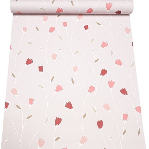 Pink floral wallpaper red - pink,