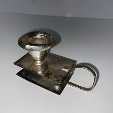 Antique Silver Plate Match Box Cover, Candle Holder, Chamberstick