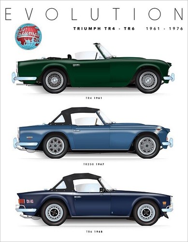 Triumph tr4 evolution wall art - evolution,