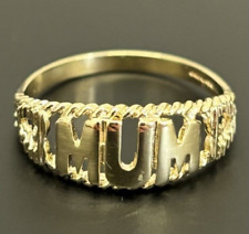 9ct 375 Yellow Gold Mum Ring, Size O 1/2, US 7 1/2