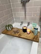 Rustic Wooden Bath Board - Handmade Bath Tray - Bath Caddy - Bathtub Board