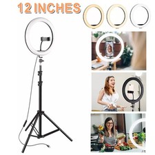 12" LED Ring Light with Tripod Stand Phone Mount for YouTube Makeup Video Live