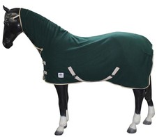 Horse Hunter Green Cooler Rug Breathable Fleece Moisture Wicking Full Neck
