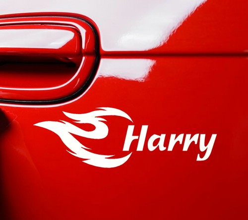Flame name car stickers - name, stickers,