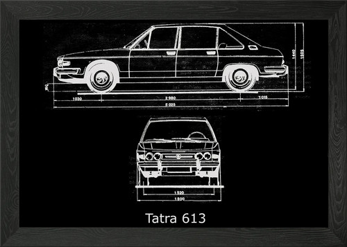 Tatra 613 blueprint 1974 - tatra,