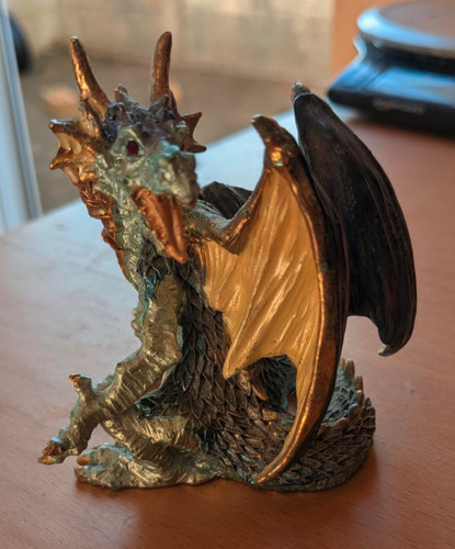 Gold and blue dragon - dragon, solid