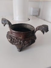 VINTAGE/ ANTIQUE ORIENTAL BRONZE TRIPOD CENSER INCENSE BURNER 