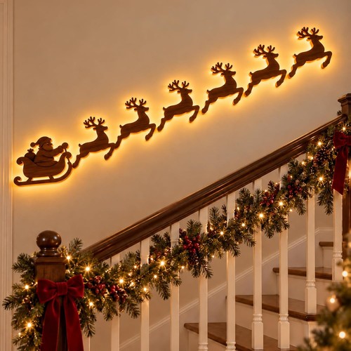 Light wooden reindeer - 3d,