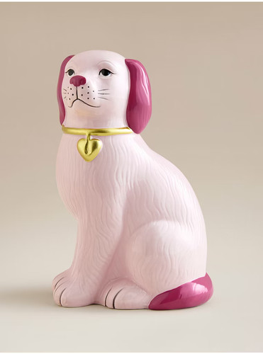 Pink staffordshire dog vase - pink,