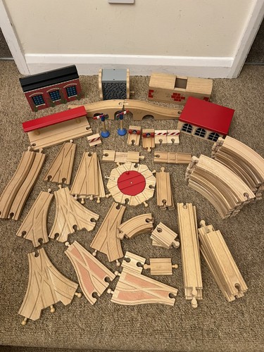 Vintage wooden train track - train,