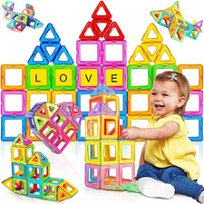 180Pcs Kids Magnetic Tiles 3D