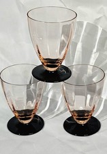 Set Of 3 Art Deco Amber Glass